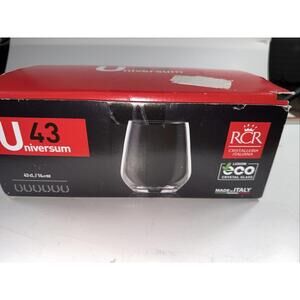 NIB- 6 RCR Cristalleria Italiana "Universum" crystal glasses 14oz